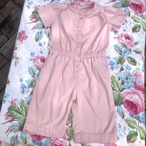 Baby Gap short sleeved pink cotton utility jumpsuit 18 to 24 months
